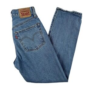 Levis 501 Jeans Womens 24x30 (24x27) Medium Wash High Rise Straight Denim